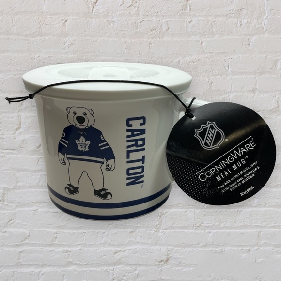 Official NHL Toronto Maple Leafs Carlton the Bear Mascot Corningware Meal Mug - Picture 3 of 13